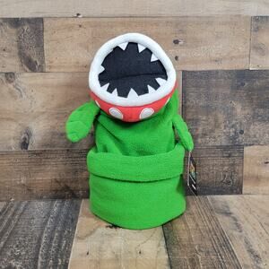 Uncute Piranha Plant Super Mario Hand Puppet Plush Nintendo NWT Rare 2022